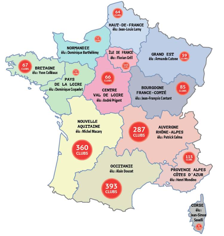 Ligues Régionales : La nouvelle carte de France